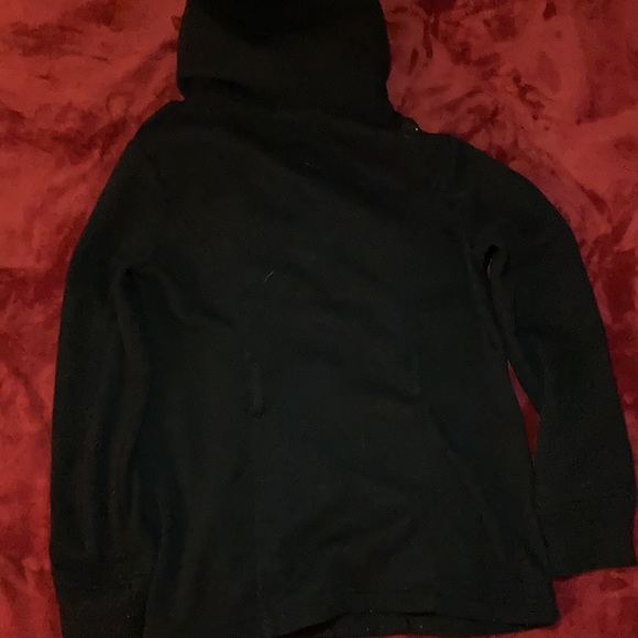 black button down coat w/ hood - Picture 3 of 4